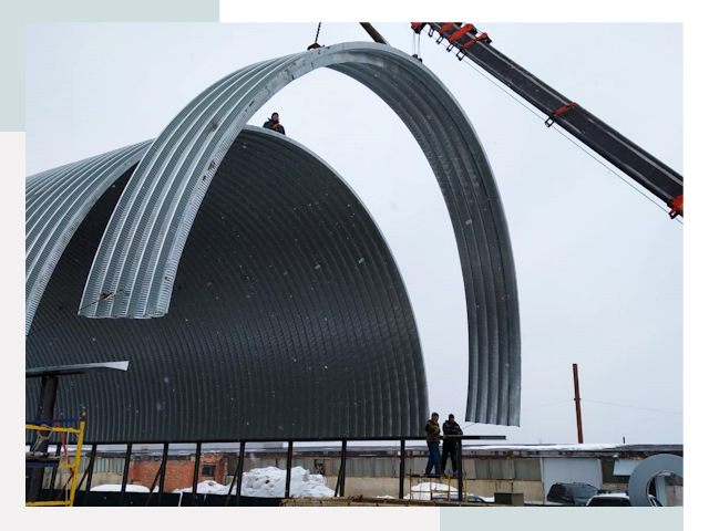 Полукруглые ангары в Орске